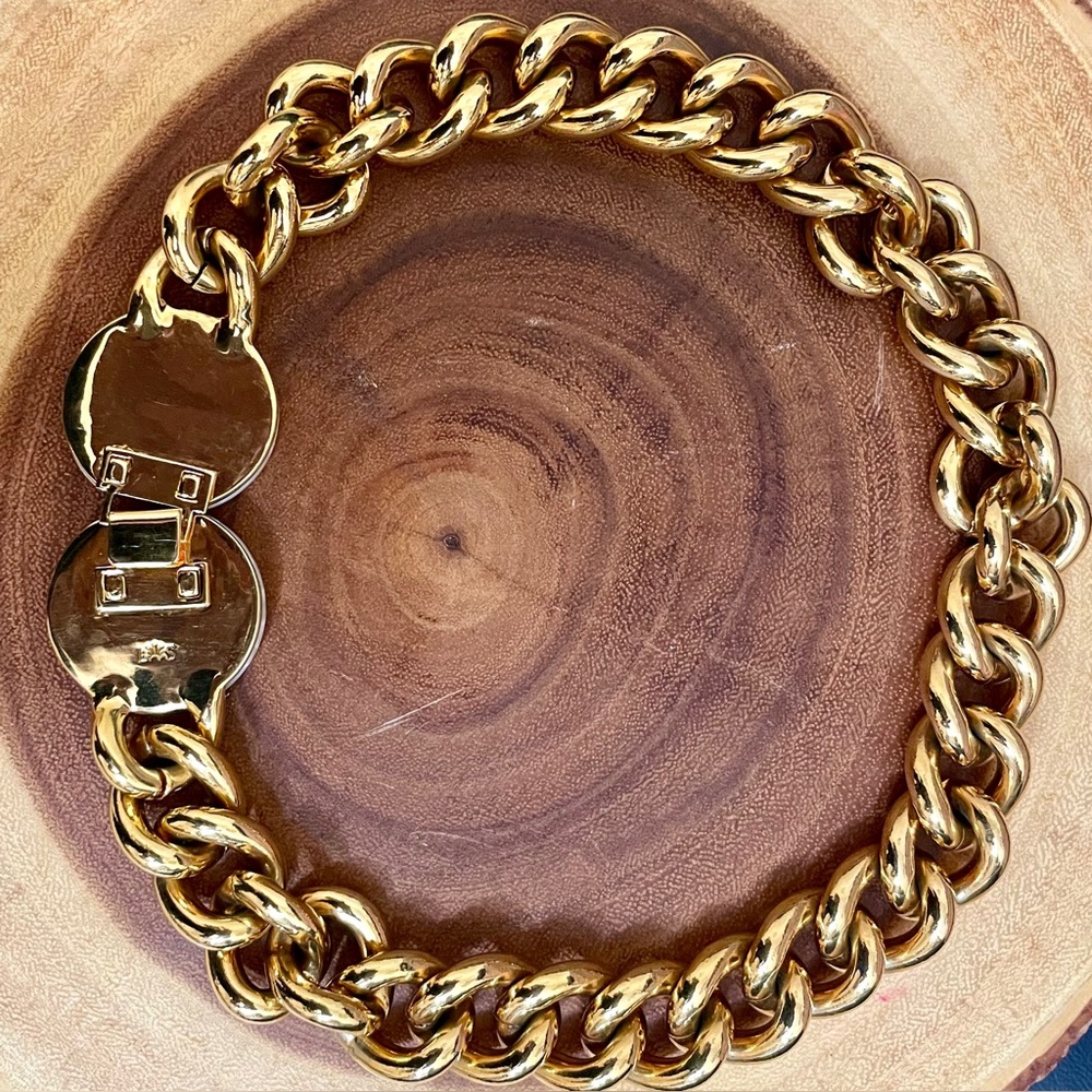 Lele Sadoughi 14K Gold Plated Curb Chain Necklace Collar Choker Cuban Chain EUC - Picture 15 of 16